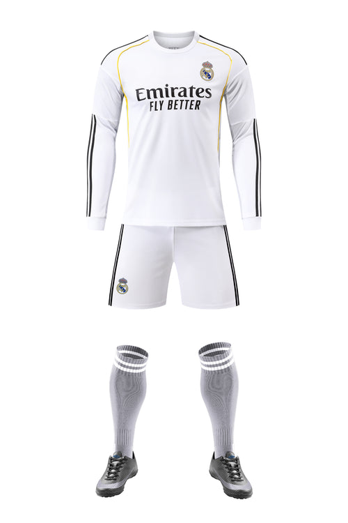 Barn/Vuxen - Real Madrid CF 25/26 Långärmad Hemmatröja