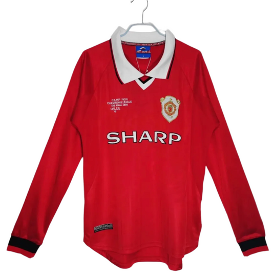 1999-2000 Manchester United Hemmatröja – Retro Version Långärmad