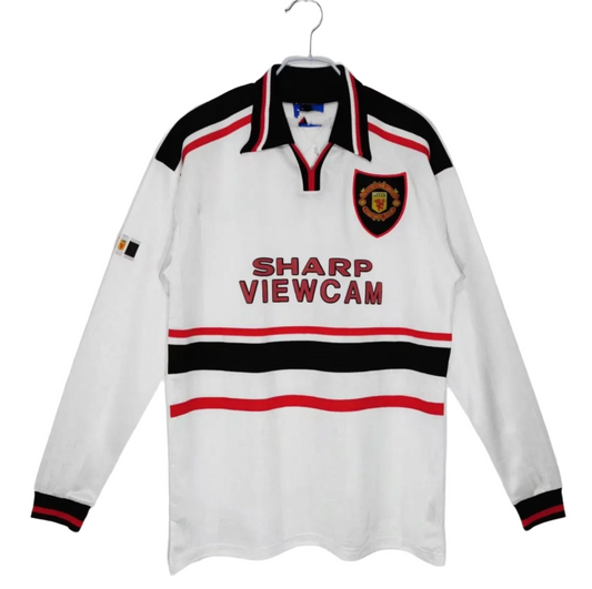 1998-1999 Manchester United Bortatröja – Retro Version Long Sleeve