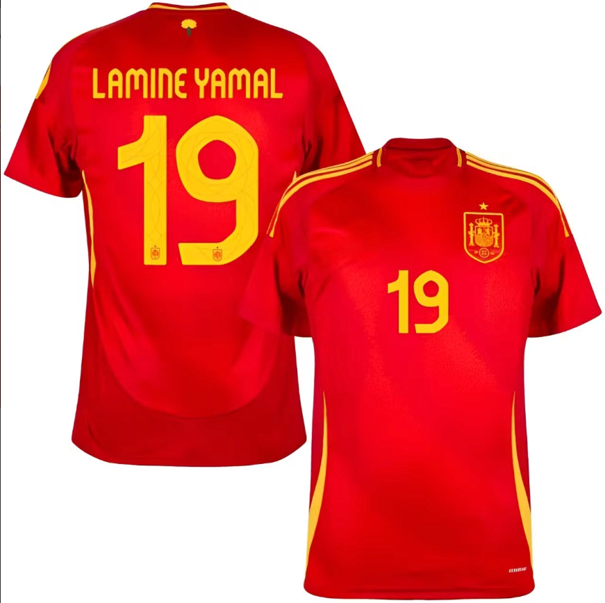 Barn/Vuxen Fotbollströja, Lamine Yamal, Spanien, Tröja