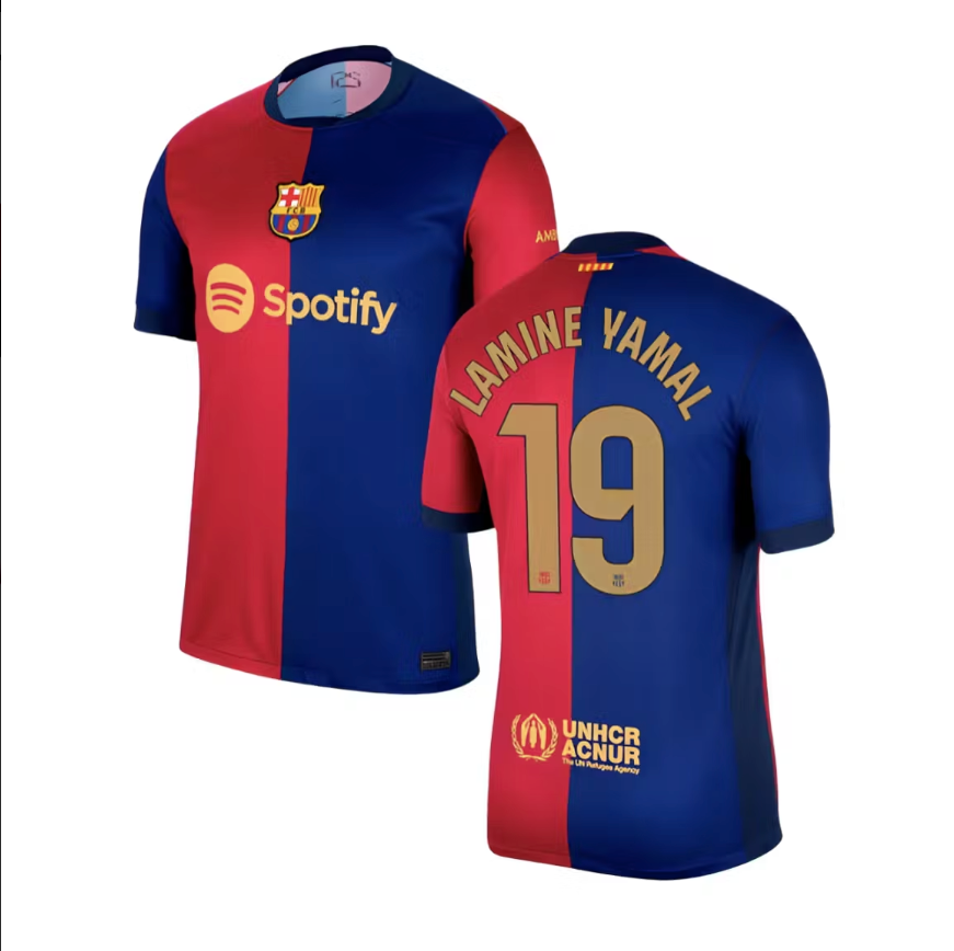 Barn/Vuxen Fotbollströja, Lamine Yamal, Barcelona, Tröja